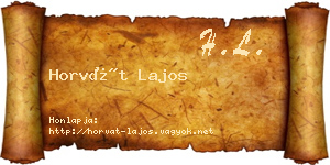 Horvát Lajos névjegykártya